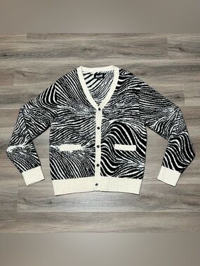 Welcome Skateboards Medium Elder Mohair Wool Cardigan Black White Zebra Street